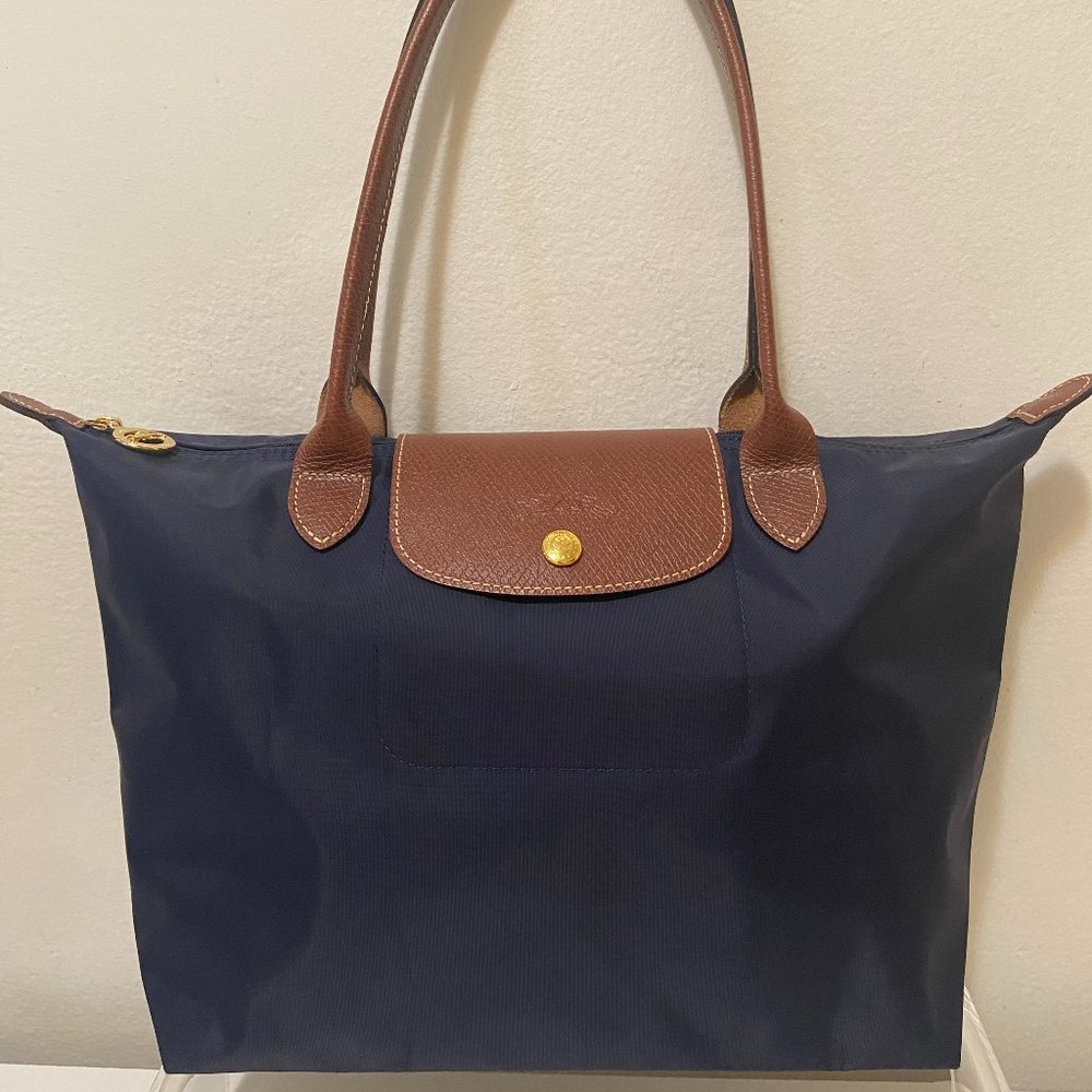 Longchamp Le Pliage Tote (New Medium Size/Old Small Size) - Navy